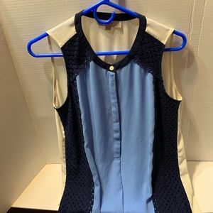 Blue Sleeveless Blouse